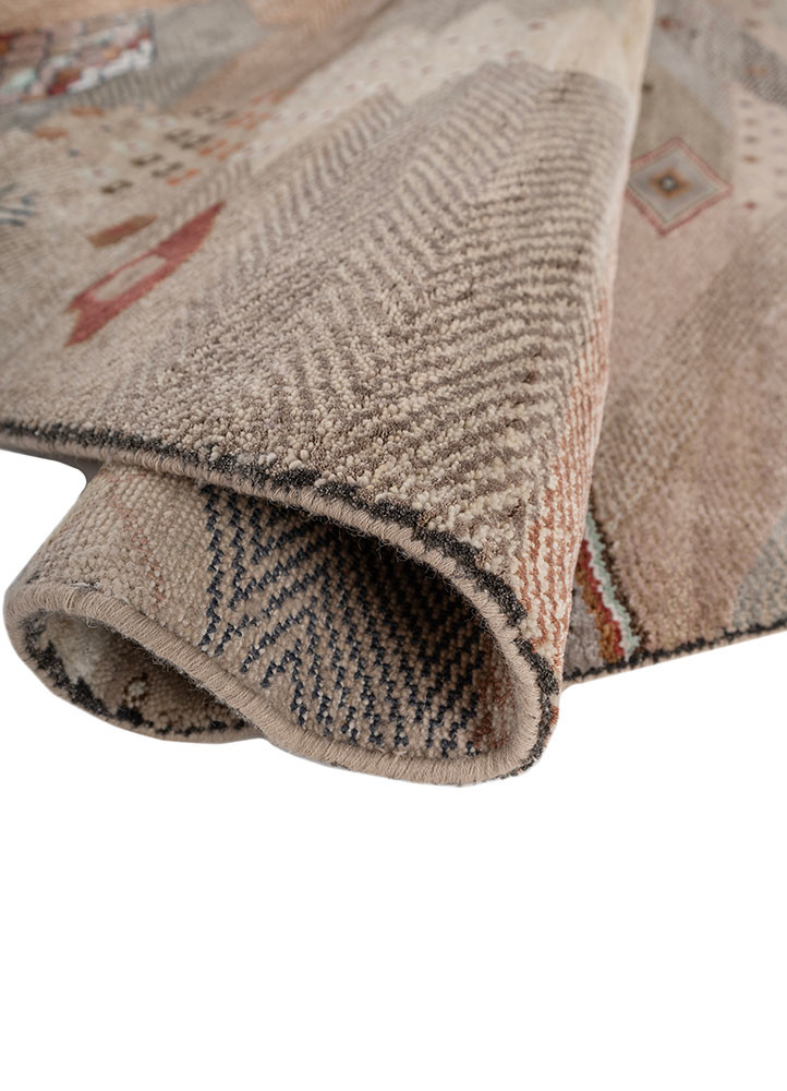 manchaha pink and purple wool and bamboo silk hand knotted Rug - FoldShot