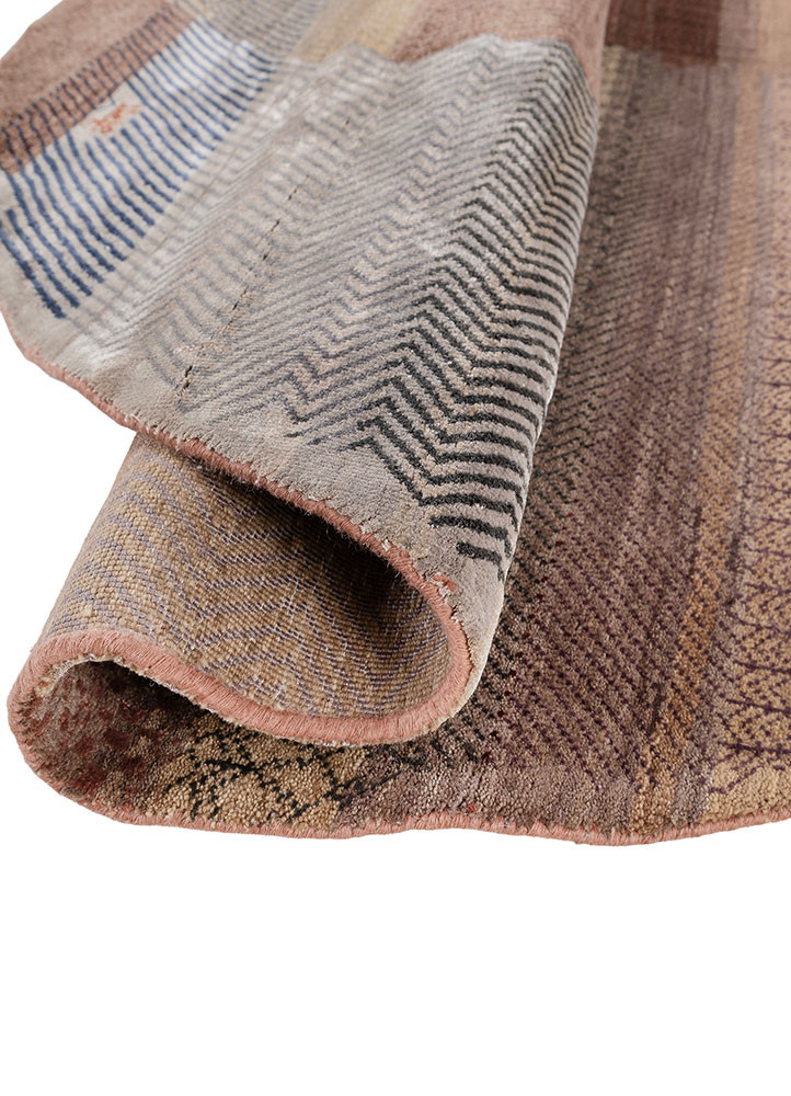 manchaha red and orange wool and bamboo silk hand knotted Rug - FoldShot manchaha red and orange wool and bamboo silk hand knotted Rug - FoldShot