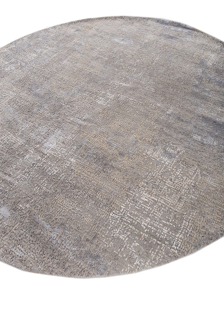 uvenuti grey and black wool and bamboo silk hand knotted Rug - FoldShot uvenuti grey and black wool and bamboo silk hand knotted Rug - FoldShot