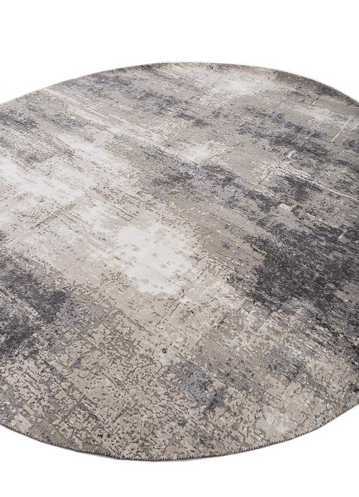 uvenuti grey and black wool and bamboo silk hand knotted Rug - FoldShot