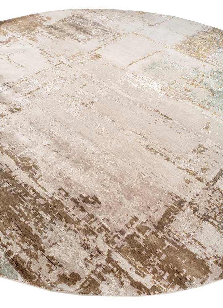 tattvam ivory wool and bamboo silk hand knotted Rug - FoldShot