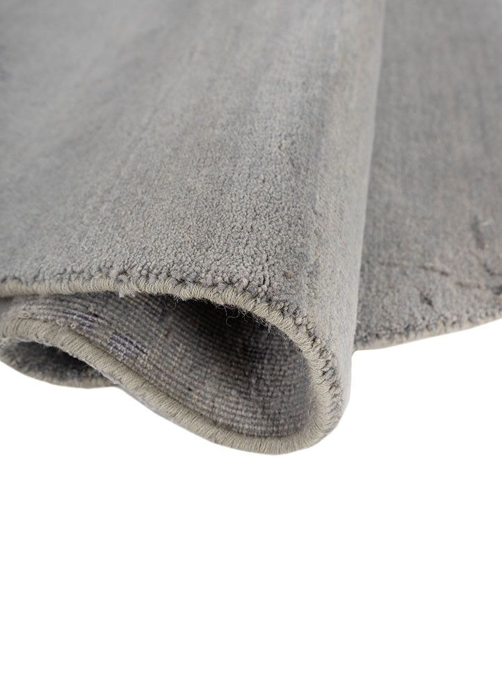 chaos theory by kavi grey and black wool and bamboo silk hand knotted Rug - FoldShot