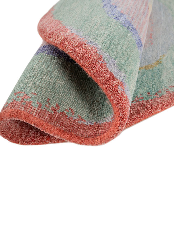 kavi x manchaha blue wool hand knotted Rug - FoldShot kavi x manchaha blue wool hand knotted Rug - FoldShot