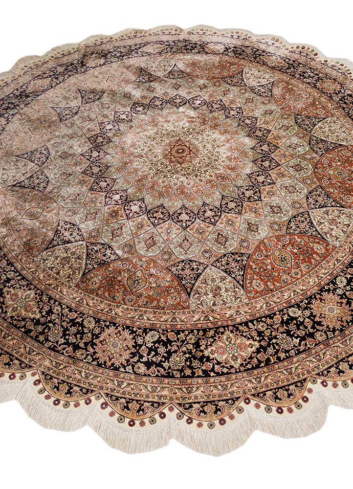 gulmarg green silk hand knotted Rug - FoldShot
