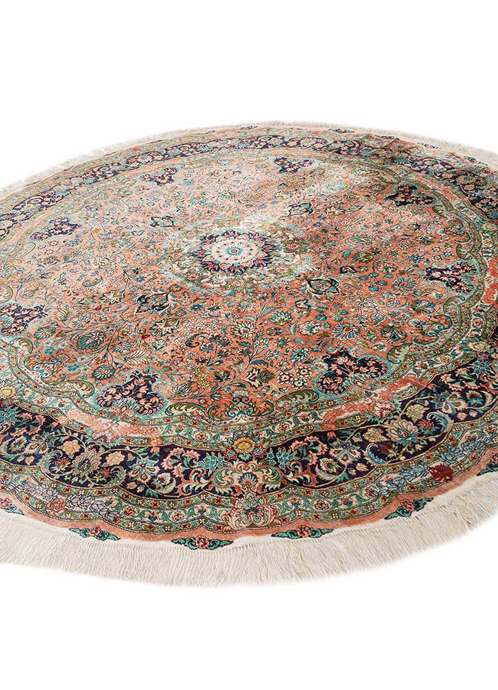 gulmarg pink and purple silk hand knotted Rug - FoldShot gulmarg pink and purple silk hand knotted Rug - FoldShot