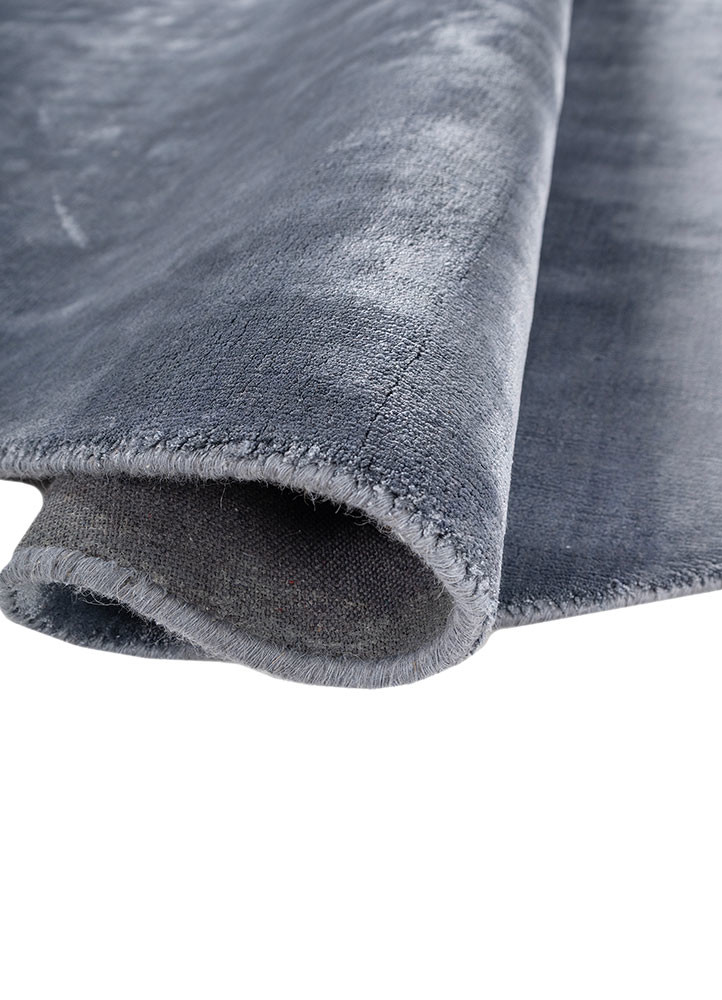 basis blue viscose hand loom Rug - FoldShot