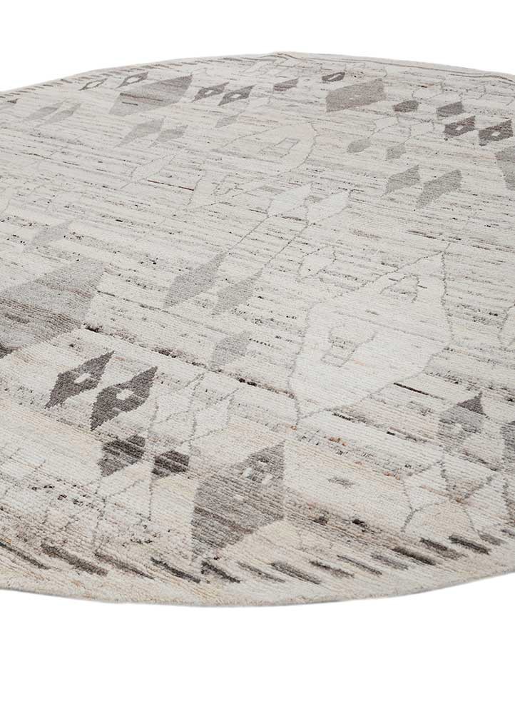 manifest beige and brown afghan wool hand knotted Rug - FoldShot