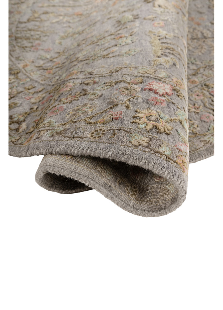 aprezo grey and black wool and silk hand knotted Rug - FoldShot aprezo grey and black wool and silk hand knotted Rug - FoldShot