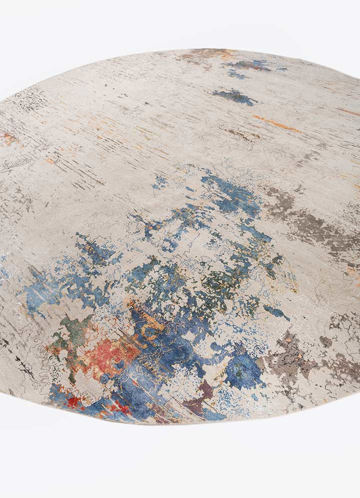 unstring by kavi ivory wool and bamboo silk hand knotted Rug - FoldShot unstring by kavi ivory wool and bamboo silk hand knotted Rug - FoldShot