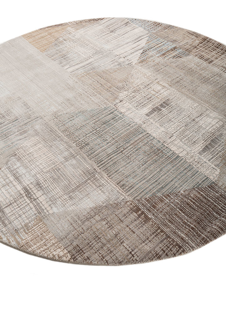 unstring by kavi grey and black wool and bamboo silk hand knotted Rug - FoldShot unstring by kavi grey and black wool and bamboo silk hand knotted Rug - FoldShot