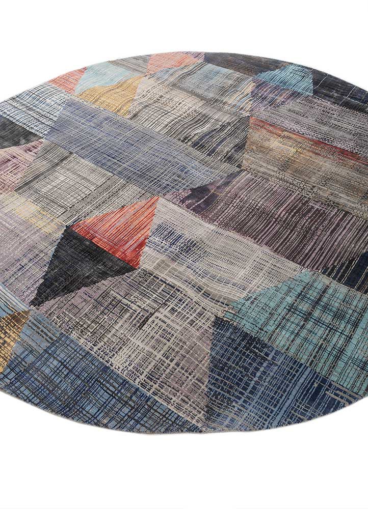 unstring by kavi grey and black wool and bamboo silk hand knotted Rug - FoldShot unstring by kavi grey and black wool and bamboo silk hand knotted Rug - FoldShot