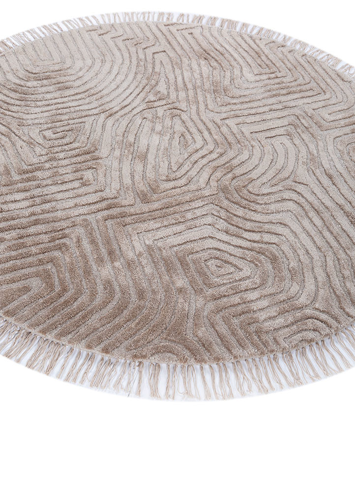 cera ivory wool and viscose hand tufted Rug - FoldShot