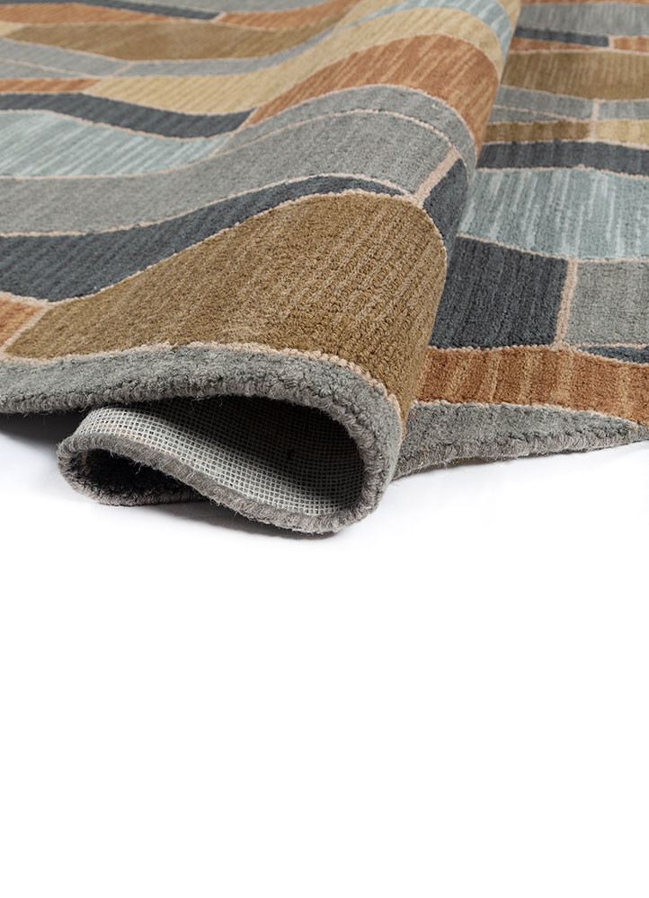 acar blue wool hand tufted Rug - FoldShot acar blue wool hand tufted Rug - FoldShot