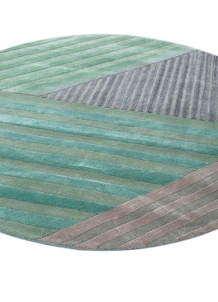 come around blue wool and viscose hand tufted Rug - FoldShot