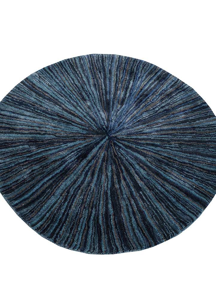 caliedo blue wool and viscose hand tufted Rug - FoldShot