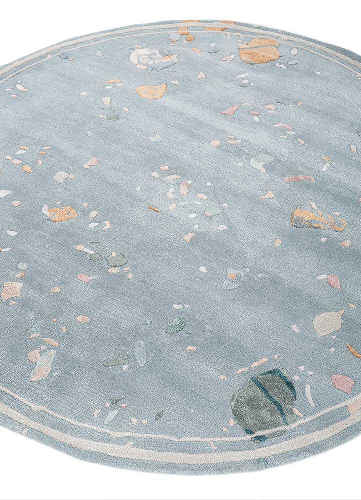 confetti blue wool and viscose hand tufted Rug - FoldShot confetti blue wool and viscose hand tufted Rug - FoldShot
