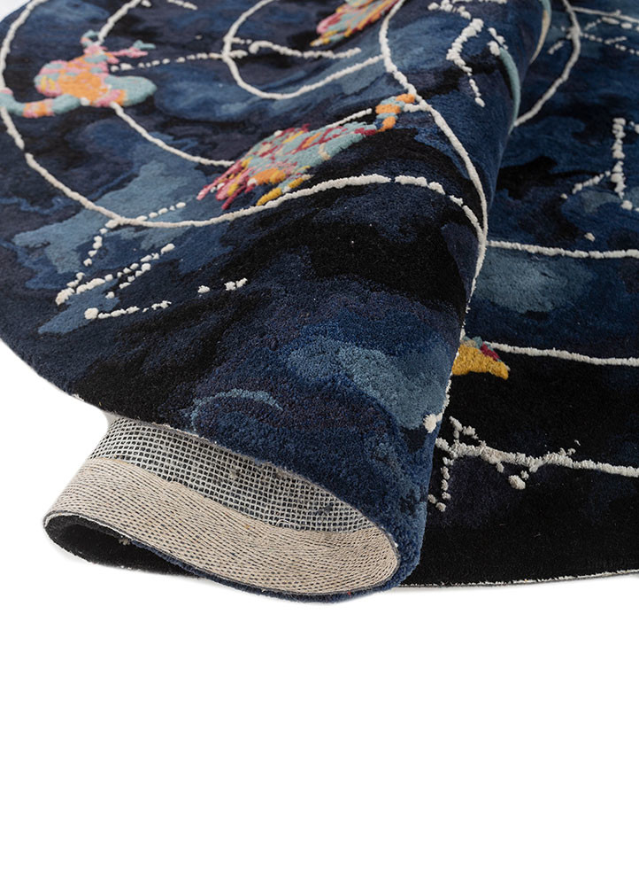 happiness grey and black wool hand tufted Rug - FoldShot