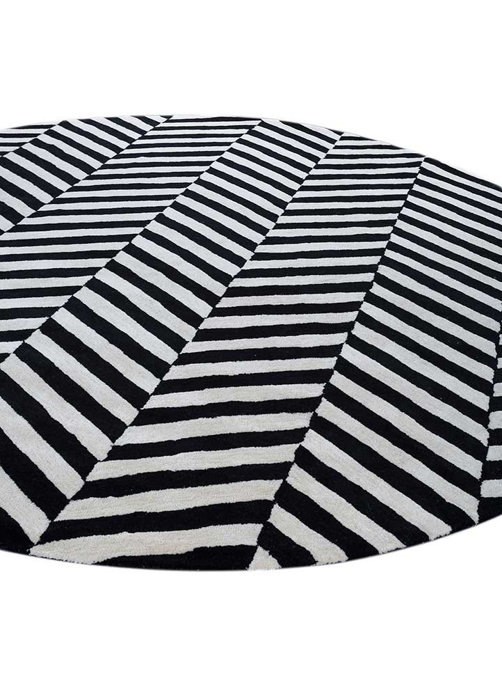 contour grey and black wool hand tufted Rug - FoldShot
