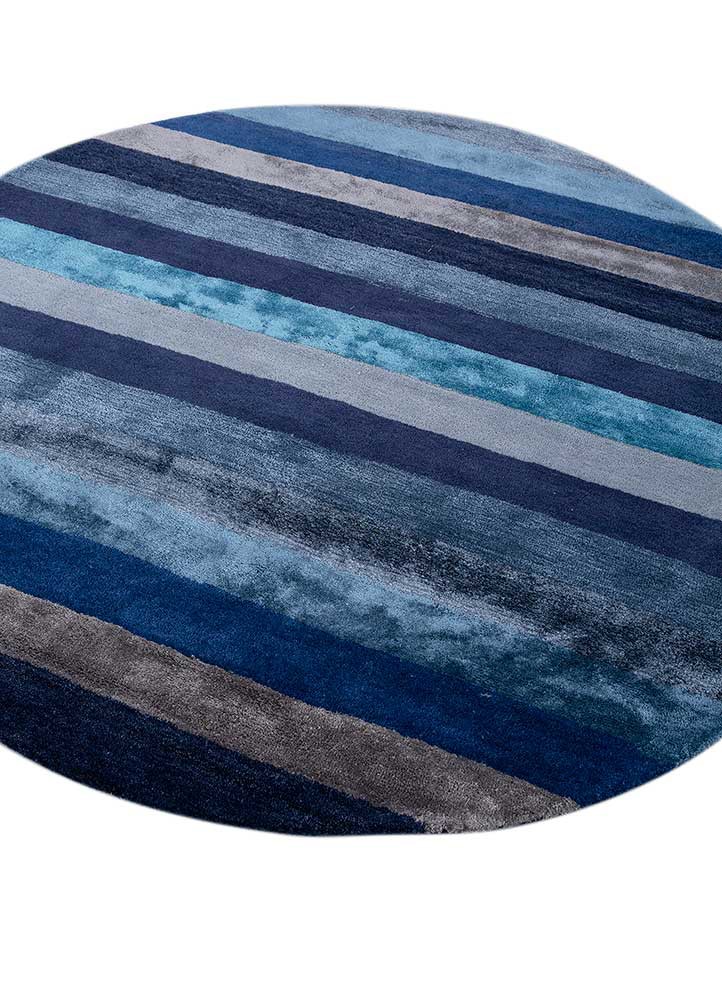 caliedo blue wool and viscose hand tufted Rug - FoldShot