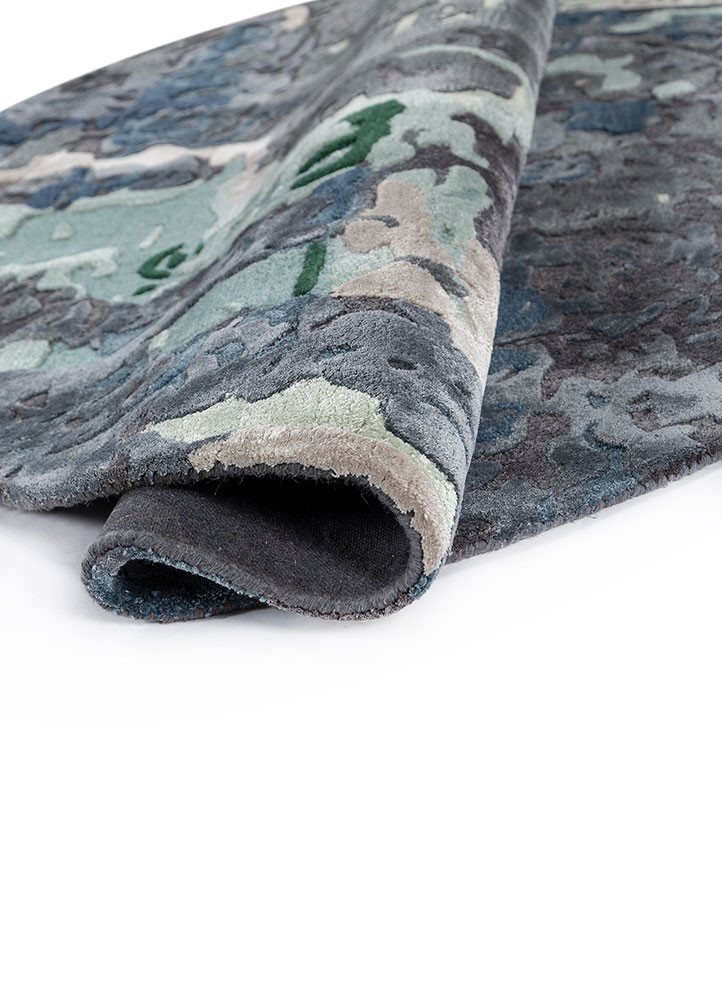 genesis blue wool and viscose hand tufted Rug - FoldShot