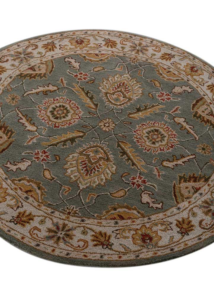 kasbah green wool hand tufted Rug - FoldShot