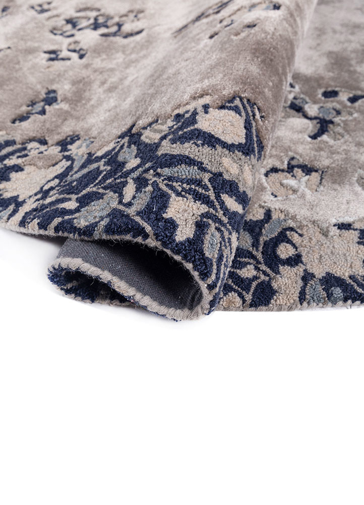 mythos grey and black wool and viscose hand tufted Rug - FoldShot