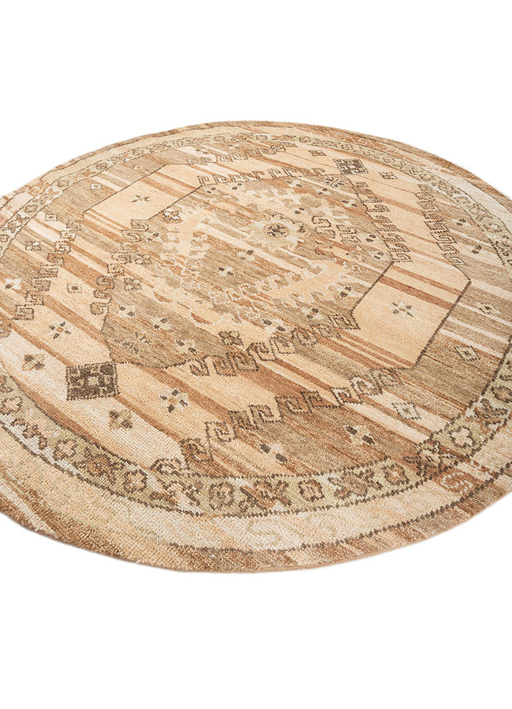 savana red and orange wool hand knotted Rug - FoldShot