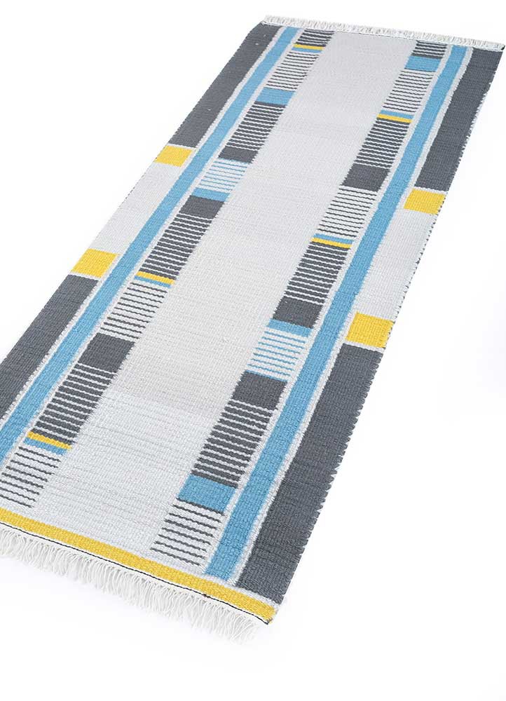 indusbar grey and black wool flat weaves Rug - FoldShot indusbar grey and black wool flat weaves Rug - FoldShot