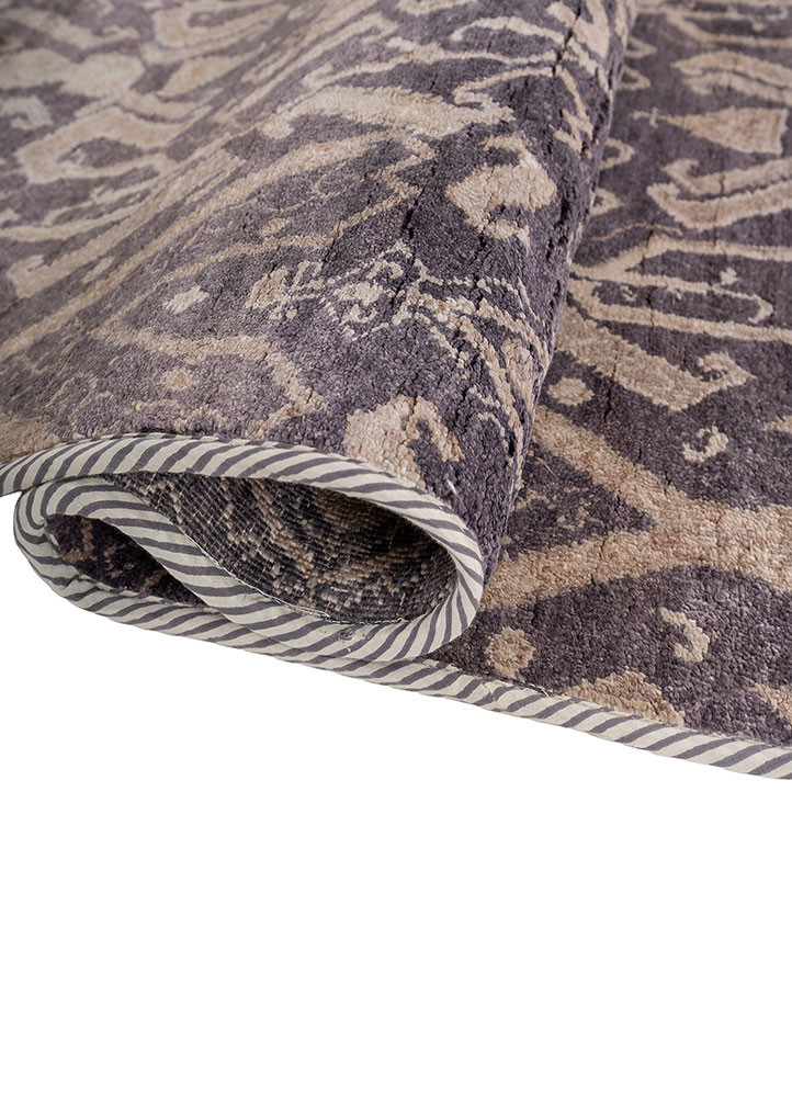 someplace in time pink and purple bamboo silk hand knotted Rug - FoldShot someplace in time pink and purple bamboo silk hand knotted Rug - FoldShot