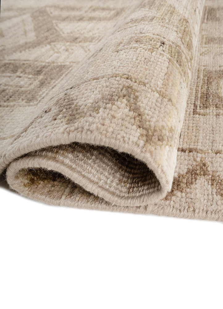 thyme beige and brown wool hand knotted Rug - FoldShot thyme beige and brown wool hand knotted Rug - FoldShot