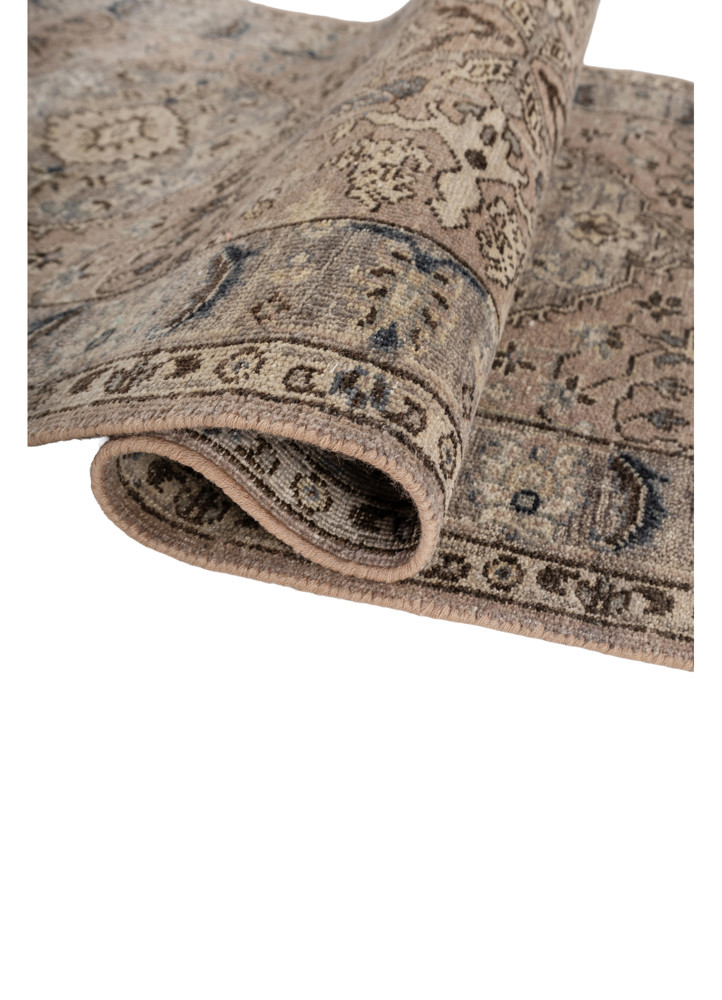 someplace in time beige and brown afghan wool hand knotted Rug - FoldShot someplace in time beige and brown afghan wool hand knotted Rug - FoldShot