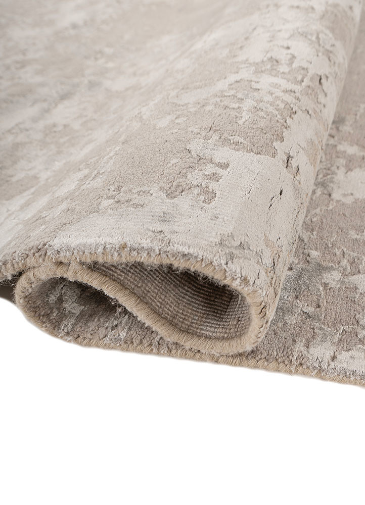 chaos theory by kavi grey and black wool and bamboo silk hand knotted Rug - FoldShot