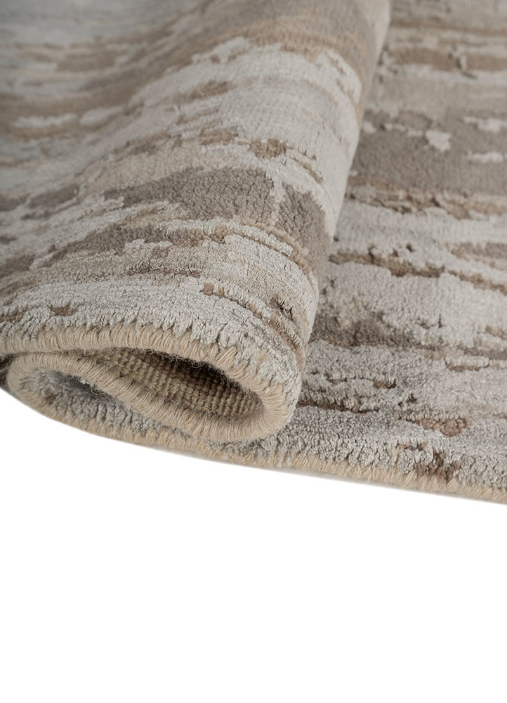 chaos theory by kavi ivory wool and bamboo silk hand knotted Rug - FoldShot