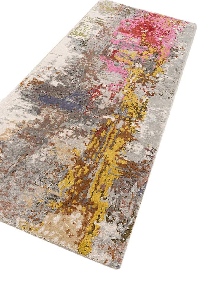 project error by kavi grey and black wool and bamboo silk hand knotted Rug - FoldShot