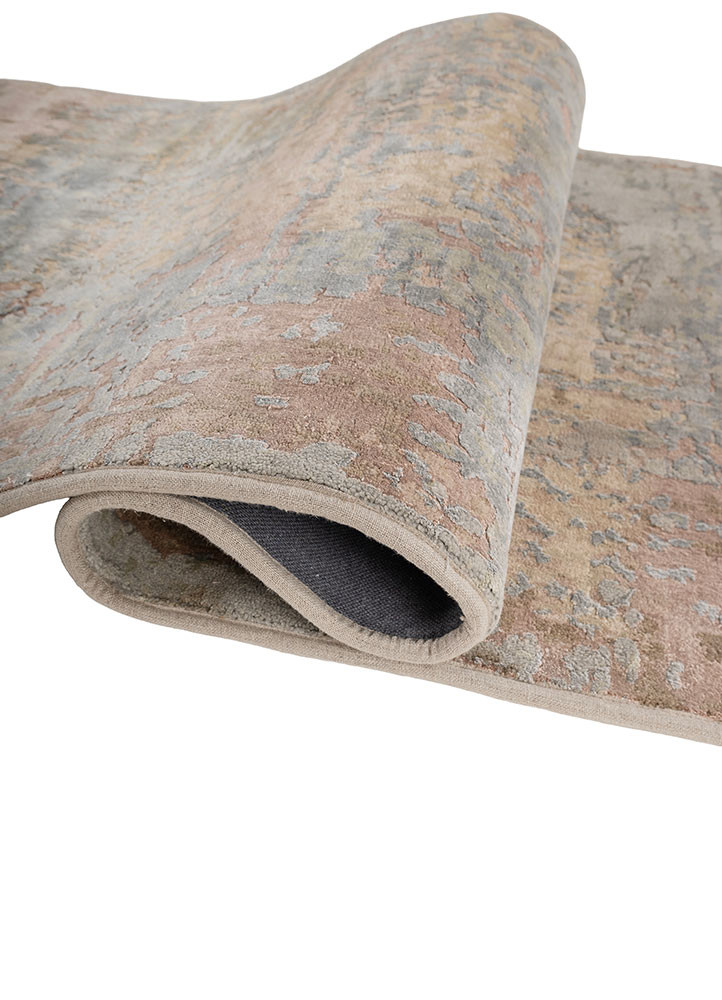 chaos theory by kavi ivory wool and bamboo silk hand knotted Rug - FoldShot