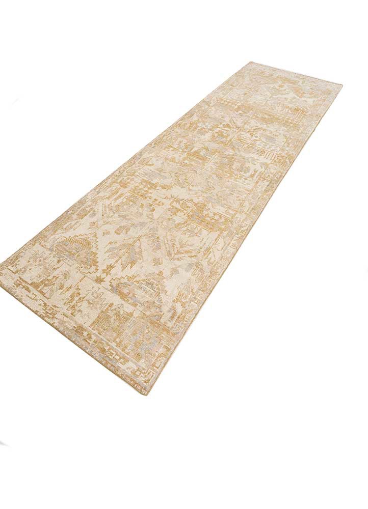 erbe gold wool hand knotted Rug - FoldShot