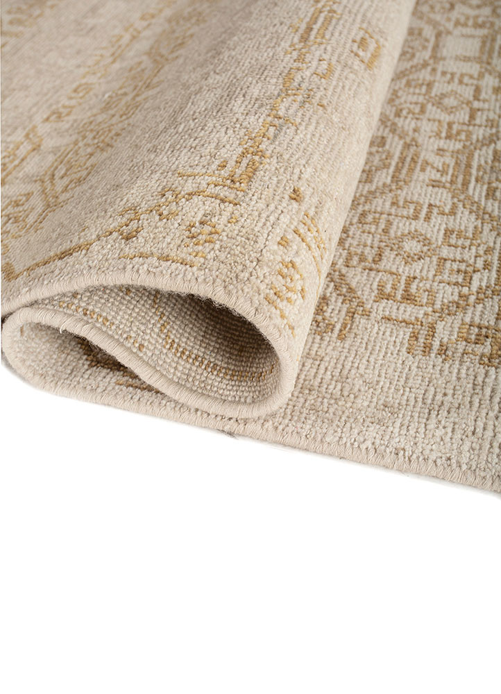 erbe ivory wool hand knotted Rug - FoldShot erbe ivory wool hand knotted Rug - FoldShot
