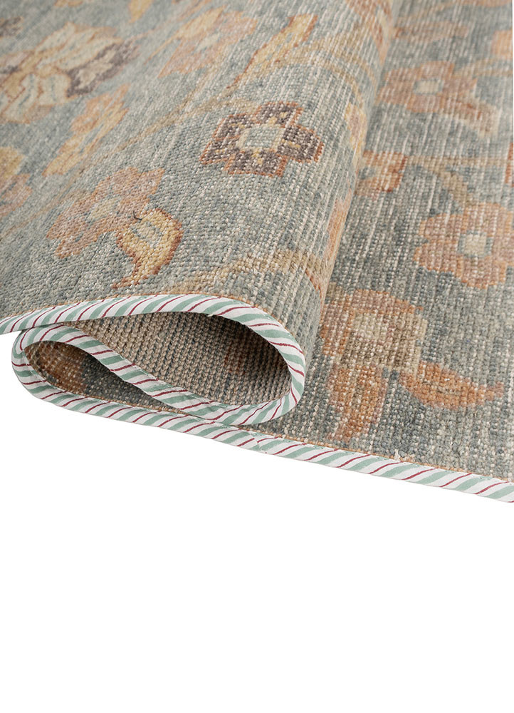 erbe blue wool hand knotted Rug - FoldShot erbe blue wool hand knotted Rug - FoldShot