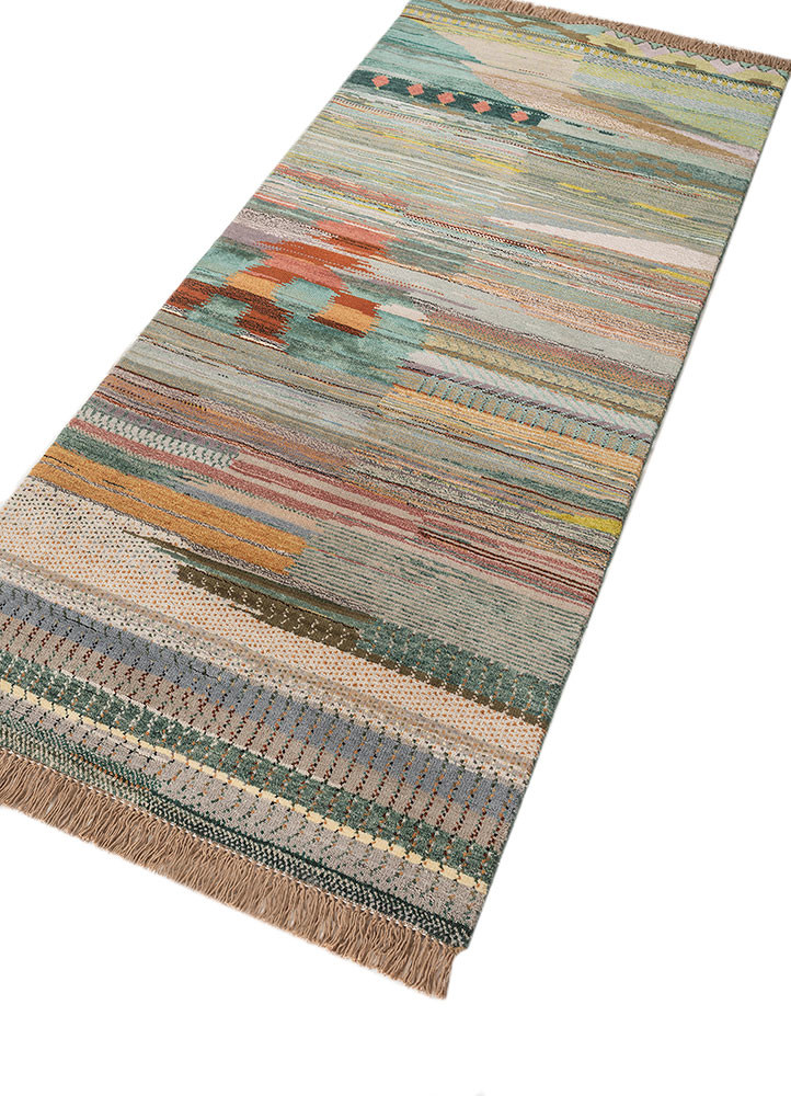 manchaha green wool and bamboo silk hand knotted Rug - FoldShot manchaha green wool and bamboo silk hand knotted Rug - FoldShot