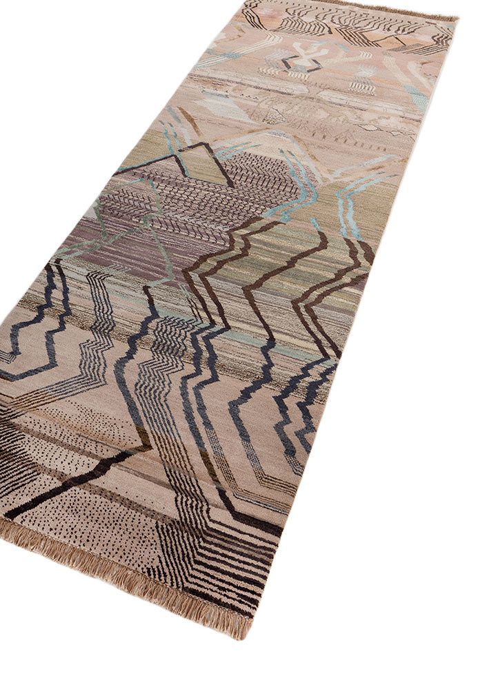 manchaha red and orange wool and bamboo silk hand knotted Rug - FoldShot manchaha red and orange wool and bamboo silk hand knotted Rug - FoldShot