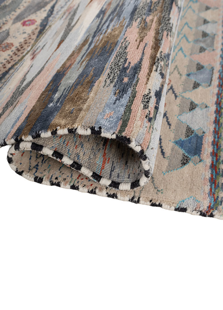 freedom manchaha ivory wool and bamboo silk hand knotted Rug - FoldShot freedom manchaha ivory wool and bamboo silk hand knotted Rug - FoldShot