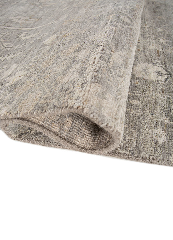 erbe grey and black wool hand knotted Rug - FoldShot
