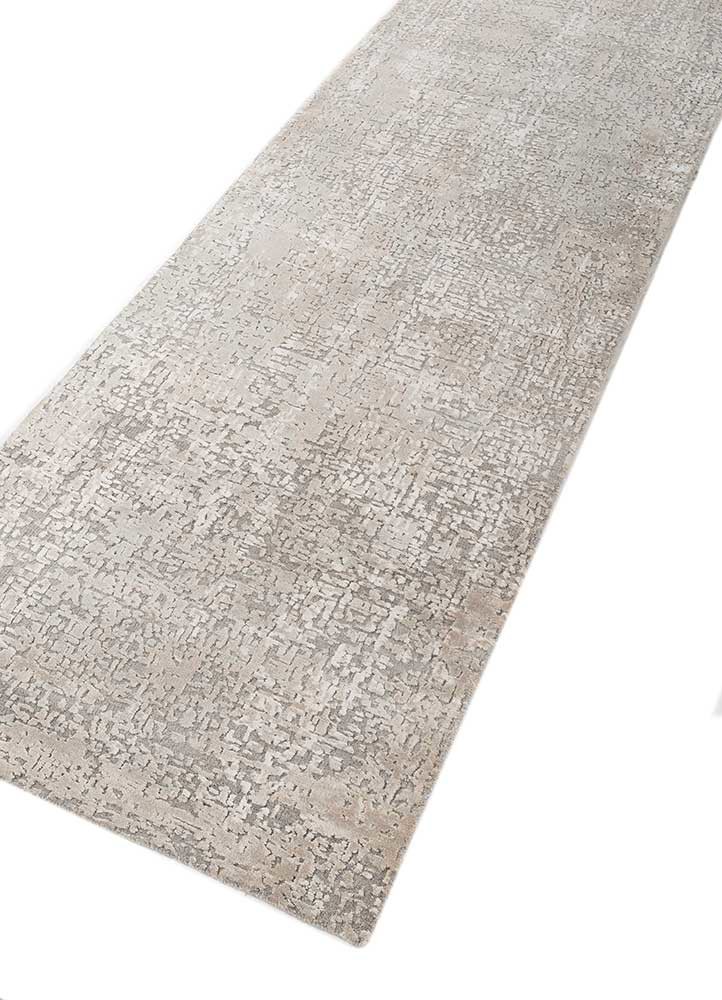 uvenuti grey and black wool and bamboo silk hand knotted Rug - FoldShot uvenuti grey and black wool and bamboo silk hand knotted Rug - FoldShot