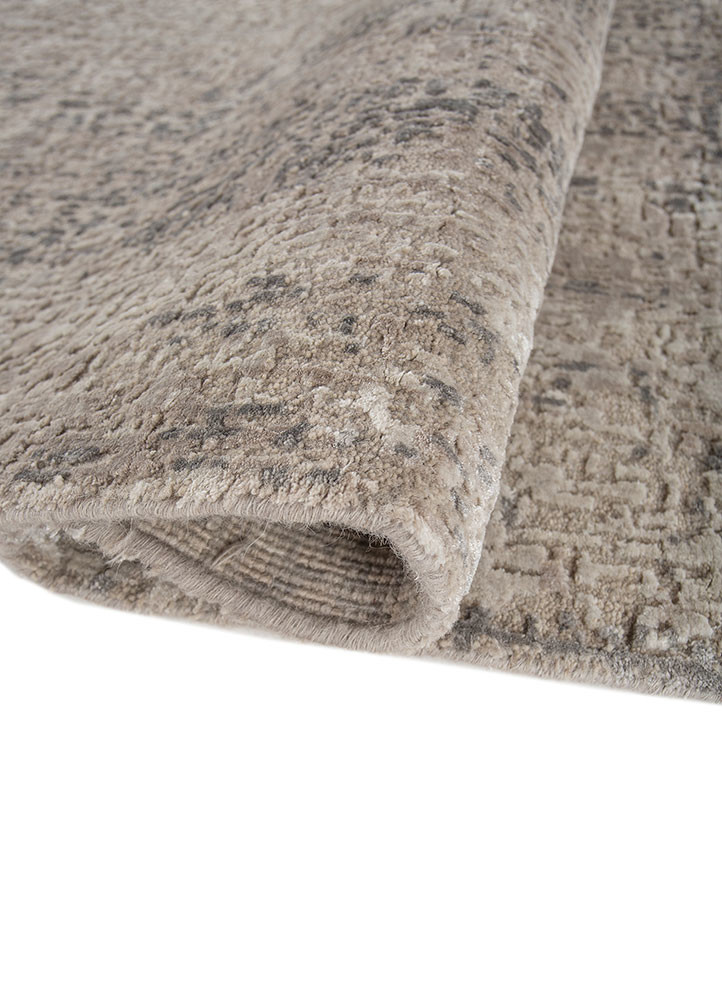 uvenuti grey and black wool and bamboo silk hand knotted Rug - FoldShot