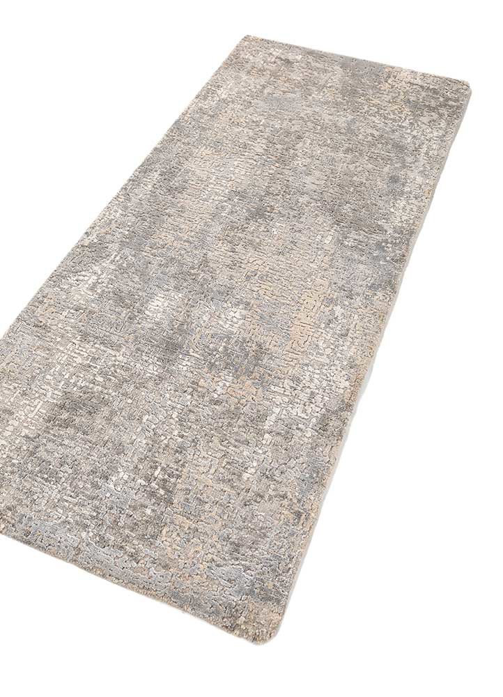 uvenuti grey and black viscose hand knotted Rug - FoldShot uvenuti grey and black viscose hand knotted Rug - FoldShot