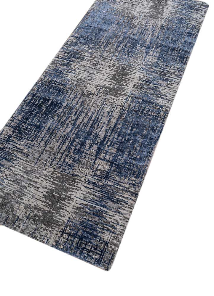 uvenuti grey and black wool and bamboo silk hand knotted Rug - FoldShot