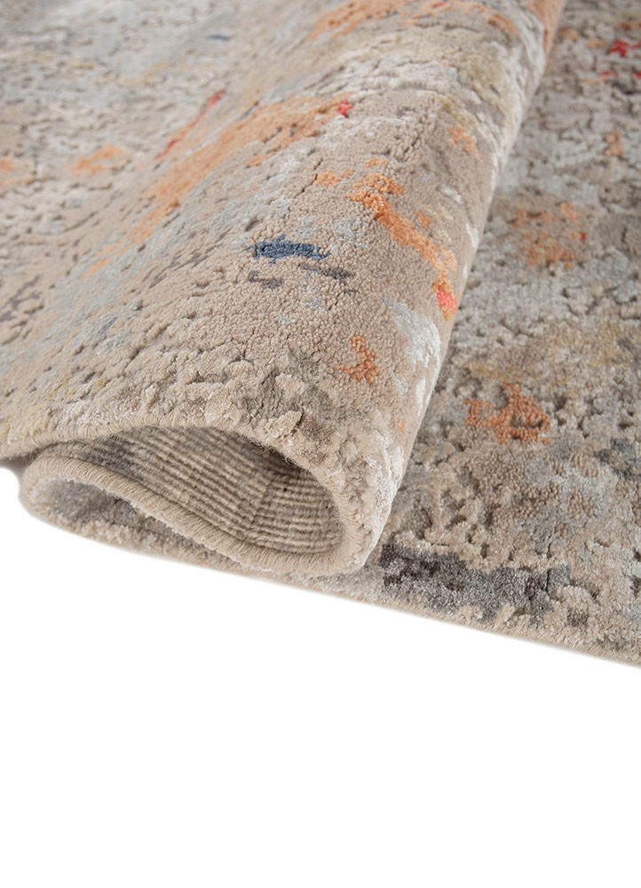 uvenuti blue wool and bamboo silk hand knotted Rug - FoldShot