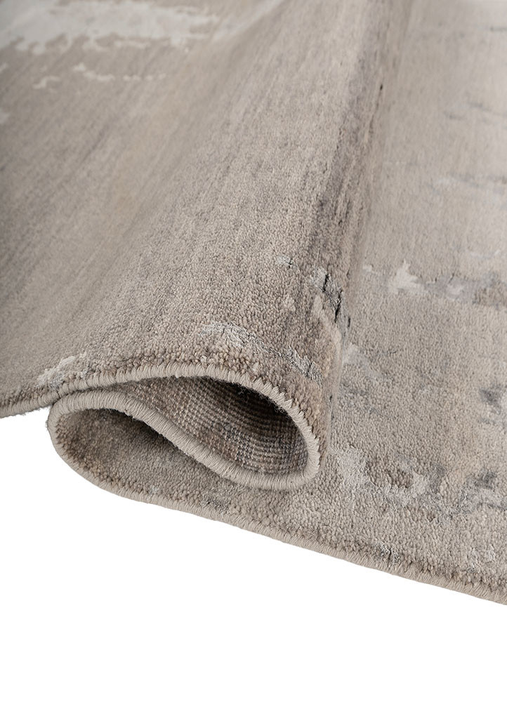 chaos theory by kavi grey and black wool and bamboo silk hand knotted Rug - FoldShot