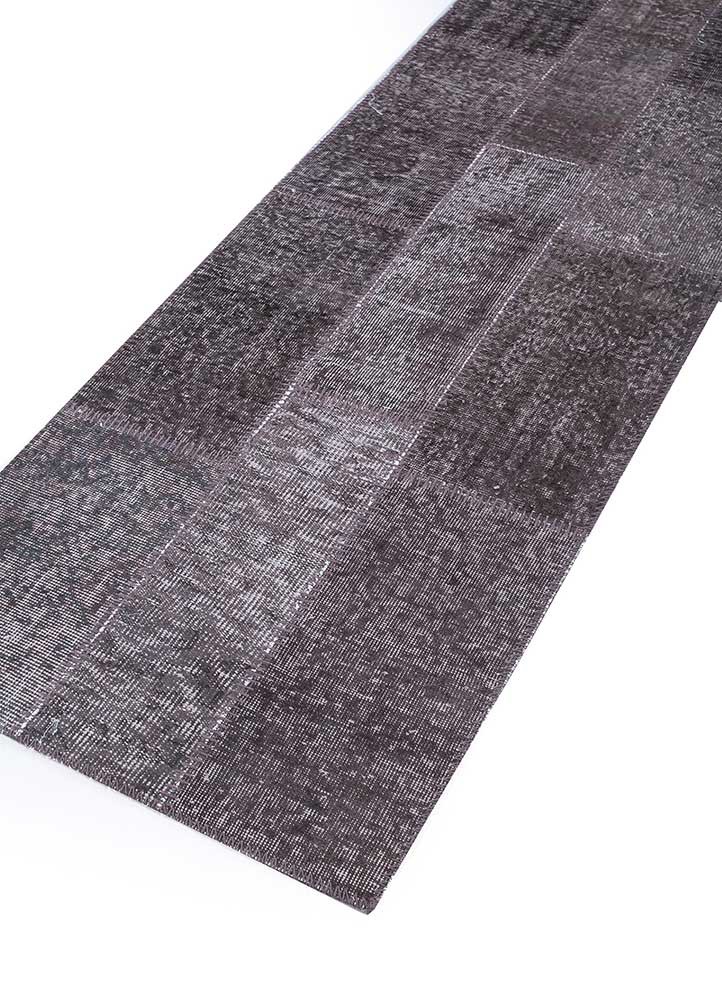 provenance grey and black wool patchwork Rug - FoldShot