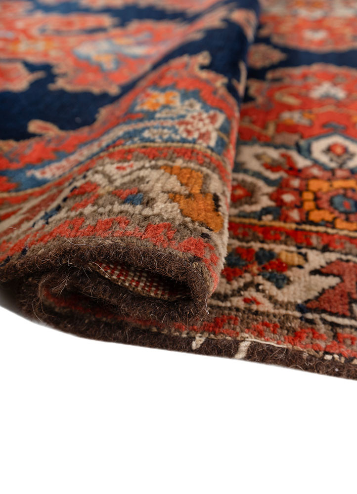 aalam blue wool hand knotted Rug - FoldShot